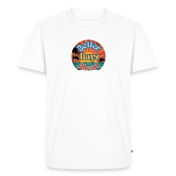 Des jours meilleurs à venir Retro Sunrise Motivation - T-shirt Premium bio Homme - blanc - Devant - Nico (187cm)