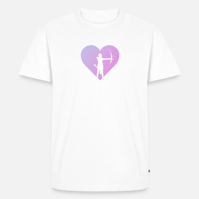 Bogen Bogenschießen Langbogen - Männer Premium Bio T-Shirt - Weiß
