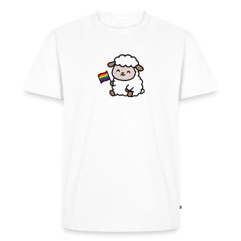 Little Pride Sheep with Rainbow Flag - Men's Premium Organic T-Shirt - white - Front - Nico (187cm)