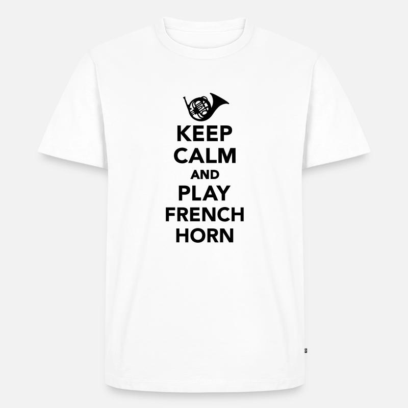 Waldhorn - Männer Premium Bio T-Shirt - Weiß