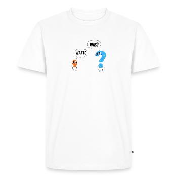 Wait, what? - Wait, what? - Comic punctuation marks - Men's Premium Organic T-Shirt - white - Front - Nico (187cm)