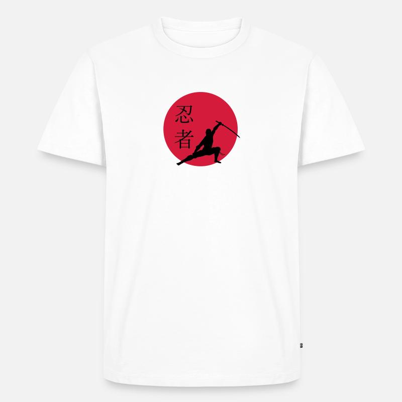 Ninjakämpfer - Männer Premium Bio T-Shirt - Weiß