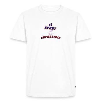 impossible - T-shirt Premium bio Homme - blanc - Devant - Nico (187cm)