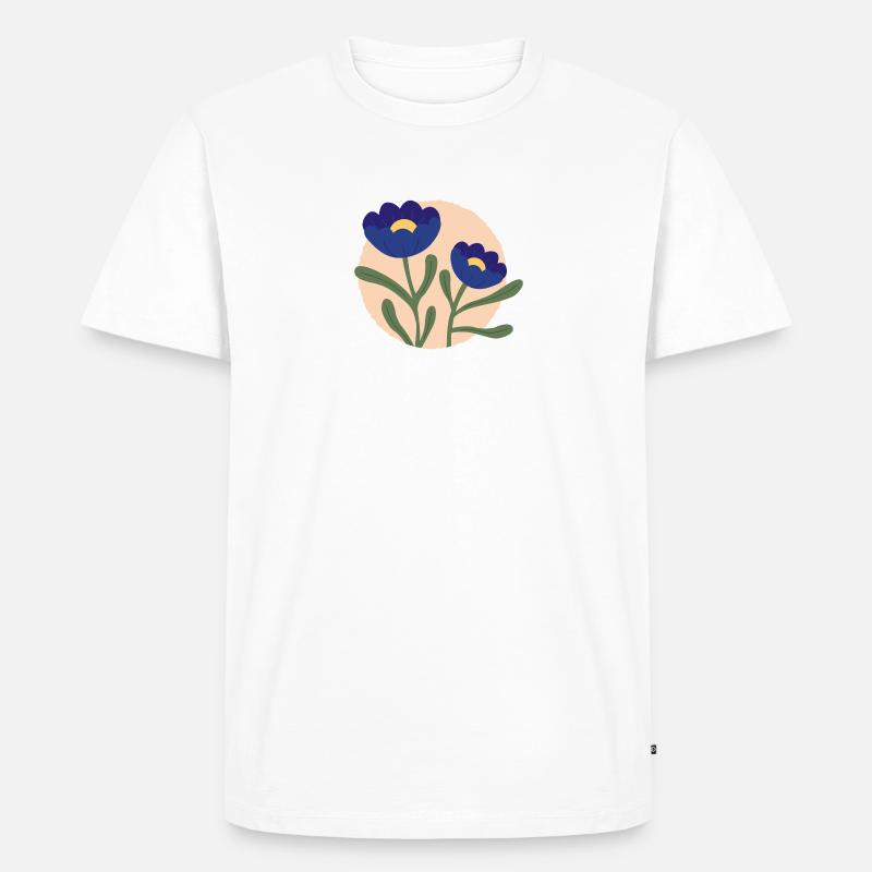Blumen blau - Männer Premium Bio T-Shirt - Weiß