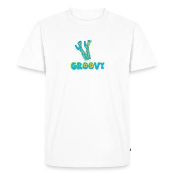 Retro Vibes Flower Power - Men's Premium Organic T-Shirt - white - Front - Nico (187cm)