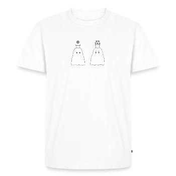 Flower Power [ÉDITION GHOST-FRENS] - T-shirt Premium bio Homme - blanc - Devant - Nico (187cm)
