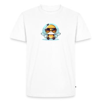 Bee Sunglasses Brummer Honey Bee - Men's Premium Organic T-Shirt - white - Front - Nico (187cm)