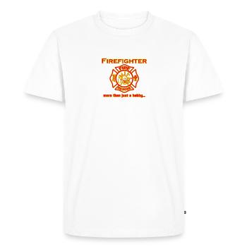 Pompier - T-shirt Premium bio Homme - blanc - Devant - Nico (187cm)