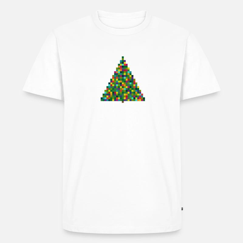 X MAS TREE - Pixel - Männer Premium Bio T-Shirt - Weiß