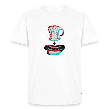 Beer and bratwurst - that fits! - Men's Premium Organic T-Shirt - white - Front - Nico (187cm)