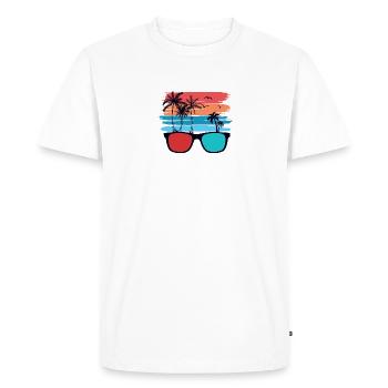 Cool Sunglasses California Sun Glasses Palms - Men's Premium Organic T-Shirt - white - Front - Nico (187cm)