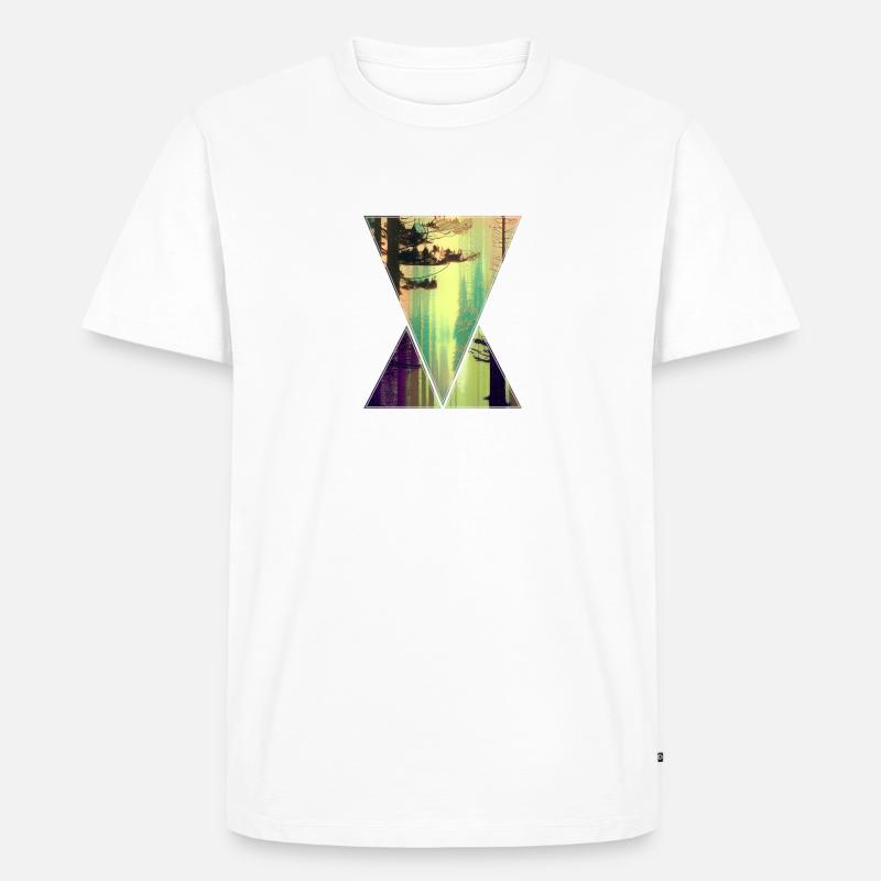 forest polygon - Männer Premium Bio T-Shirt - Weiß