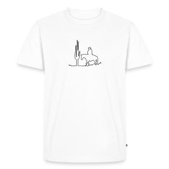 Cowboy avec cheval dans la nature Minimaliste - T-shirt Premium bio Homme - blanc - Devant - Nico (187cm)