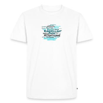 Les Mots de Papa : Un Nuage d'Amour en Mots Doux ! - T-shirt Premium bio Homme - blanc - Devant - Nico (187cm)
