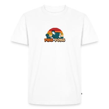 Je peux pas j’ai ping-pong - T-shirt Premium bio Homme - blanc - Devant - Nico (187cm)