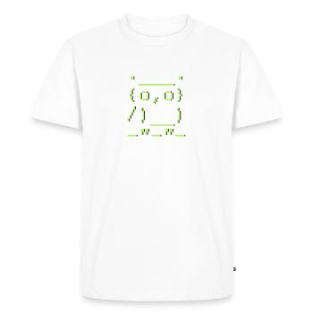 ASCII-art: owl - Men's Premium Organic T-Shirt - white - Front - Nico (187cm)