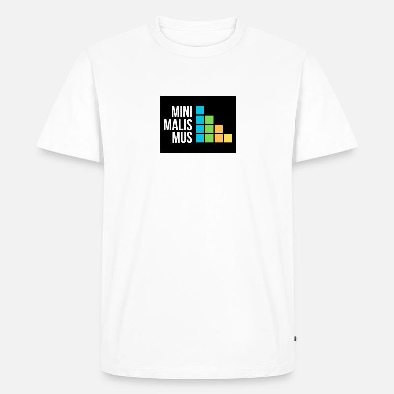 Minimalismus Black - Männer Premium Bio T-Shirt - Weiß