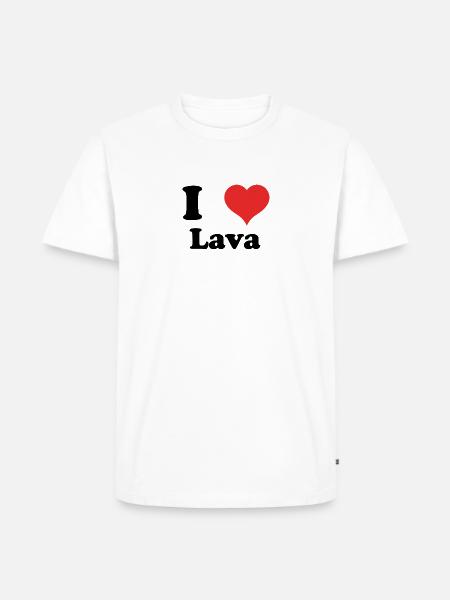 i love Lava - Männer Premium Bio T-Shirt - Weiß