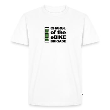 Ebike Battery Fun - Men's Premium Organic T-Shirt - white - Front - Nico (187cm)