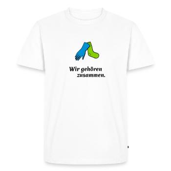 Wir gehören zusammen - Männer Premium Bio T-Shirt - Weiß - Vorne - Nico (187cm)