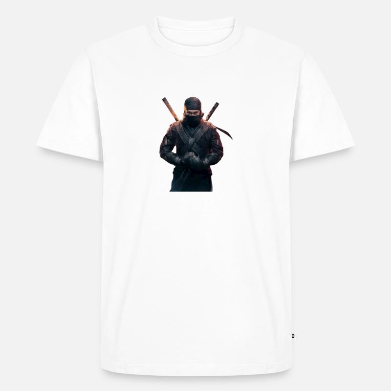 Ninja mit Schwertern - Männer Premium Bio T-Shirt - Weiß