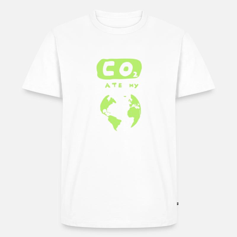 co2 - Männer Premium Bio T-Shirt - Weiß
