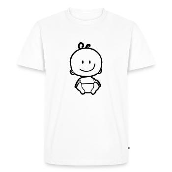 Pictogramme de Bébé - T-shirt Premium bio Homme - blanc - Devant - Nico (187cm)