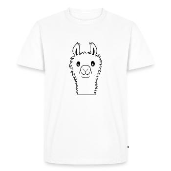 Visage d'alpaga mignon - T-shirt Premium bio Homme - blanc - Devant - Nico (187cm)