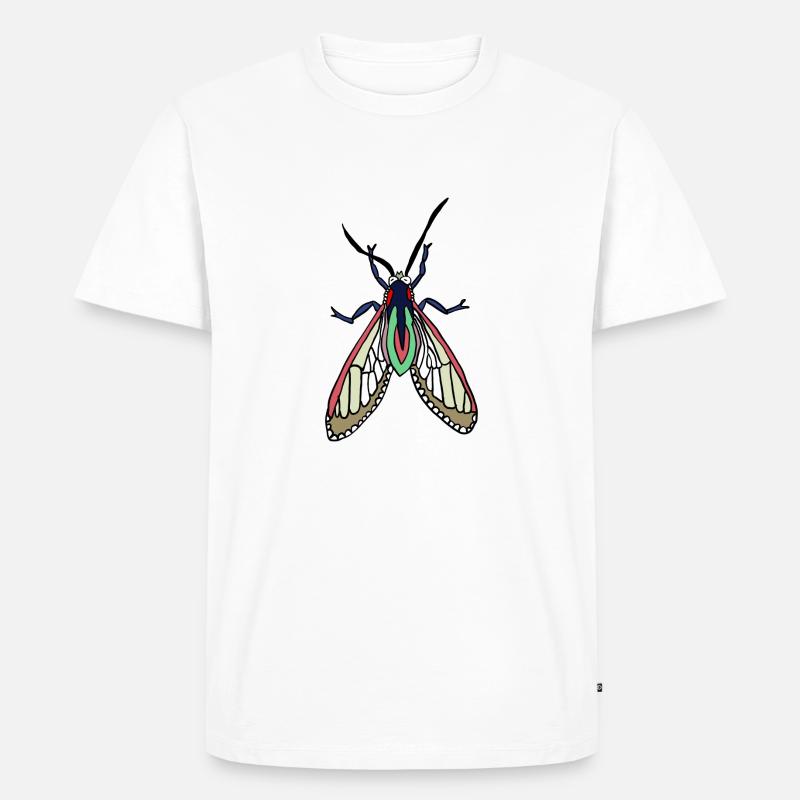 Nachtmotte Farbexplosion - Männer Premium Bio T-Shirt - Weiß
