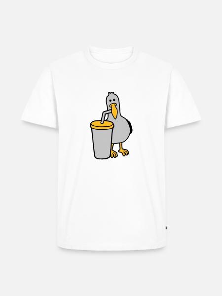 Seagull drinks cola drink - Men's Premium Organic T-Shirt - white