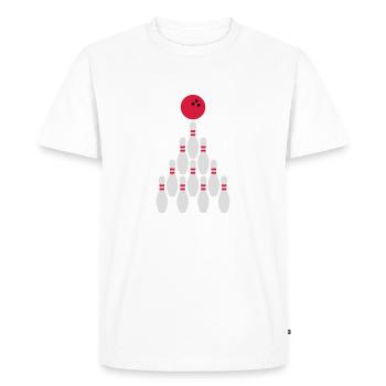 Bowling Kegeln Ball Design - Men's Premium Organic T-Shirt - white - Front - Nico (187cm)