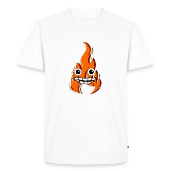 Feu avec visage qui est content - T-shirt Premium bio Homme - blanc - Devant - Nico (187cm)
