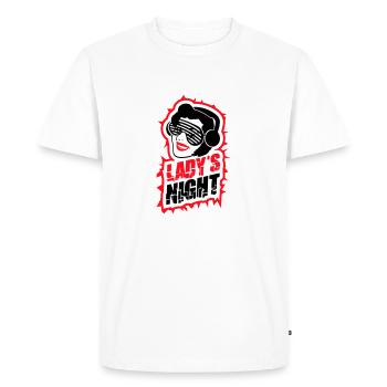 Ladies Night Fun Retro DJ Woman Face Girls Soirée - T-shirt Premium bio Homme - blanc - Devant - Nico (187cm)