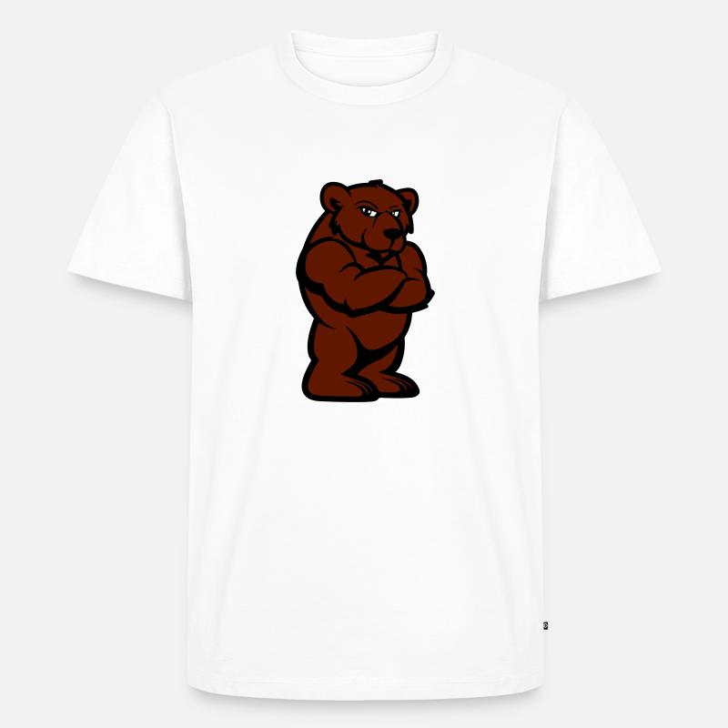 bär comic - Männer Premium Bio T-Shirt - Weiß