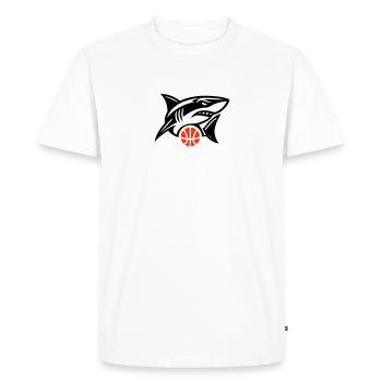 Requin basketball équipe - T-shirt Premium bio Homme - blanc - Devant - Nico (187cm)
