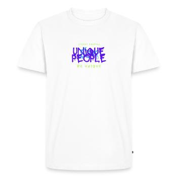 UP The Glow - Men's Premium Organic T-Shirt - white - Front - Nico (187cm)