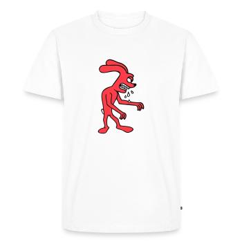 Bunny Monster Evil Ravenous Halloween Drool Spit - Men's Premium Organic T-Shirt - white - Front - Nico (187cm)