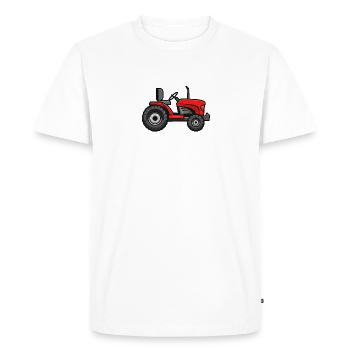 Tracteur de pelouse rouge - T-shirt Premium bio Homme - blanc - Devant - Nico (187cm)