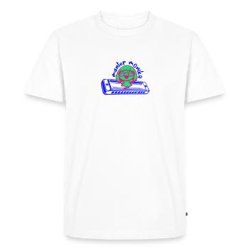 lively monika dancing on the harmonica - Men's Premium Organic T-Shirt - white - Front - Nico (187cm)
