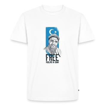 Free Muslims in China Freiheit für Müslime in Chin - Männer Premium Bio T-Shirt - Weiß - Vorne - Nico (187cm)