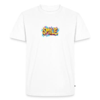 SMILE - Un motif souriant pour la bonne humeur - T-shirt Premium bio Homme - blanc - Devant - Nico (187cm)