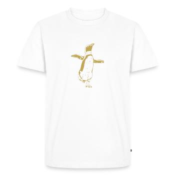 Dessins illustrés avec Pingouin - T-shirt Premium bio Homme - blanc - Devant - Nico (187cm)