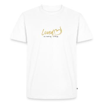 Aimé par le roi des rois - T-shirt Premium bio Homme - blanc - Devant - Nico (187cm)