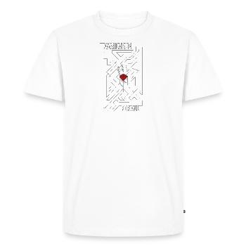 Available - Men's Premium Organic T-Shirt - white - Front - Nico (187cm)