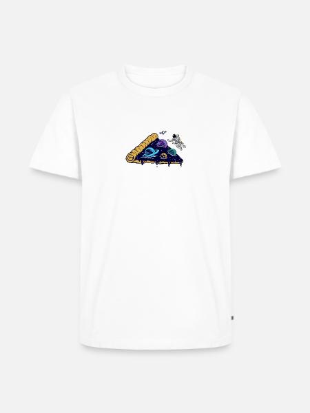 space pizza - Männer Premium Bio T-Shirt - Weiß