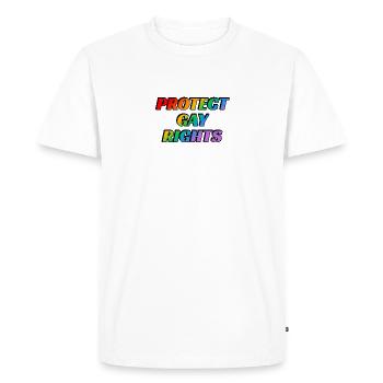 Protégez les droits des homosexuels Mois de la fierté LGBTQ - T-shirt Premium bio Homme - blanc - Devant - Nico (187cm)
