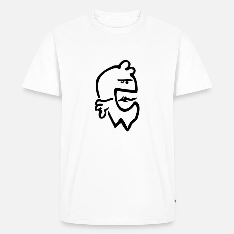 Funny Face Sodbrennen Rülpser - Männer Premium Bio T-Shirt - Weiß