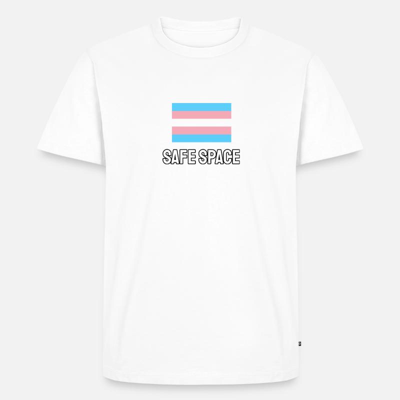 TRANS Safe Space - Transgender Pride - Männer Premium Bio T-Shirt - Weiß