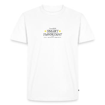 Intelligent et important - T-shirt Premium bio Homme - blanc - Devant - Nico (187cm)