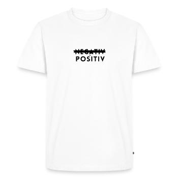 Negative to Positive - Men's Premium Organic T-Shirt - white - Front - Nico (187cm)